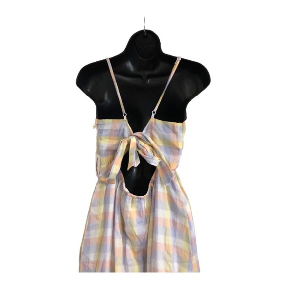 Jessica Simpson‎ pastel tiered cutout back tie summer halter dress size medium - Picture 15 of 16